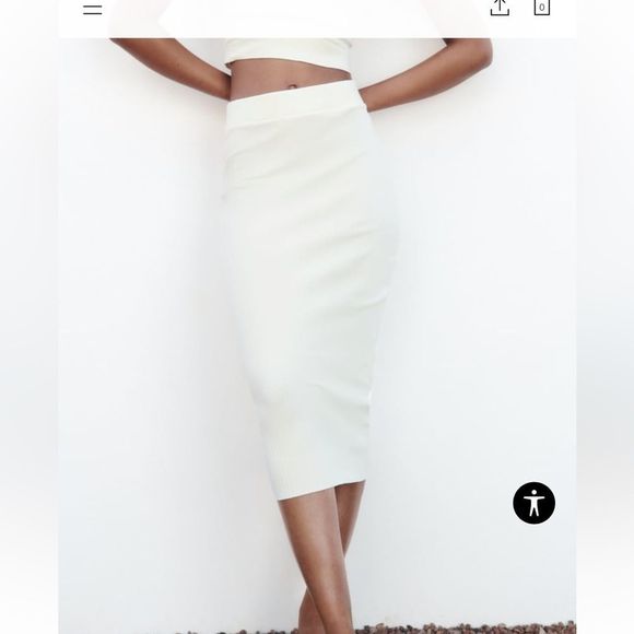 Zara Dresses & Skirts - Zara Ribbed Midi Skirt S